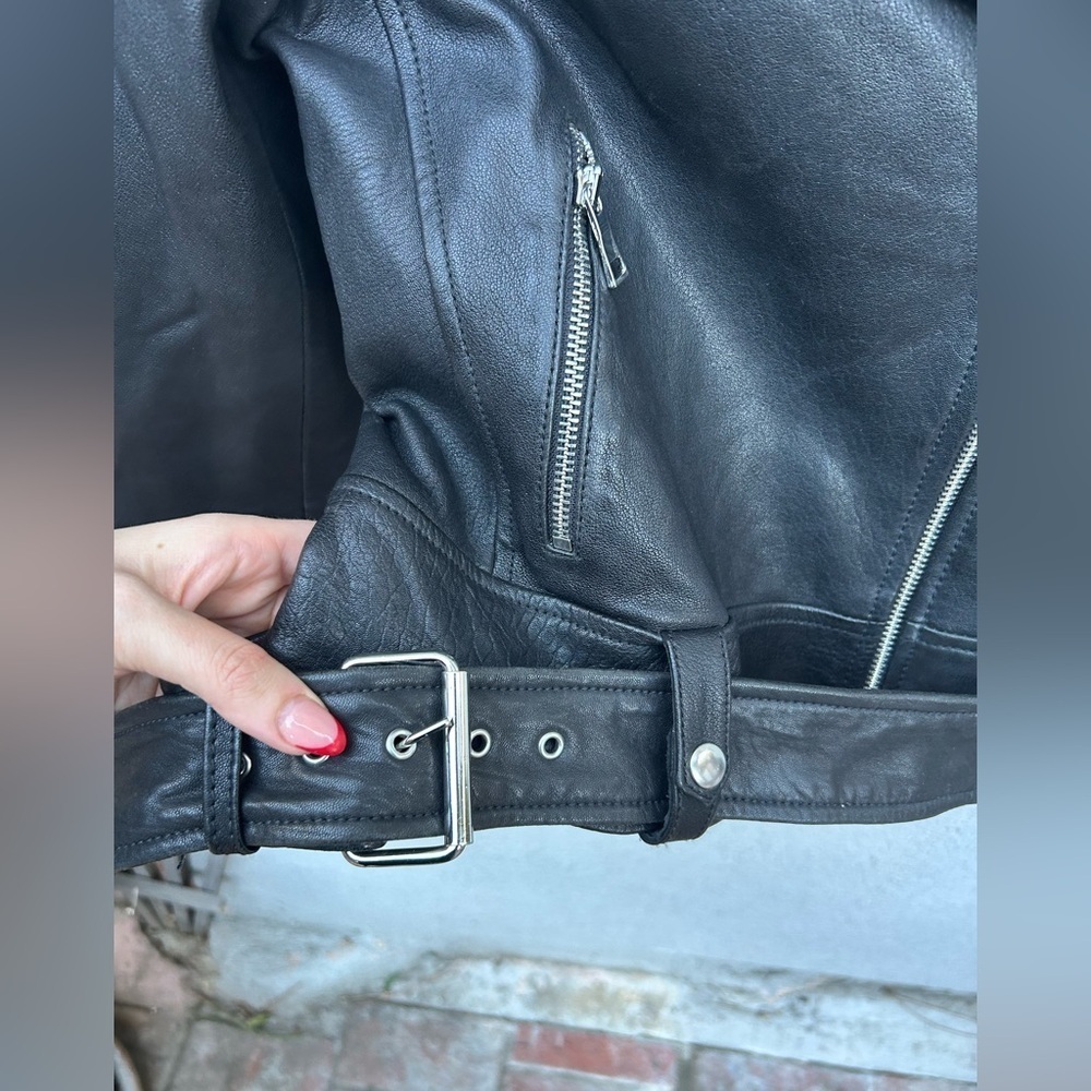 Club Monaco Leather Classic Moto Jacket in Black New with tags! - Picture 6 of 9